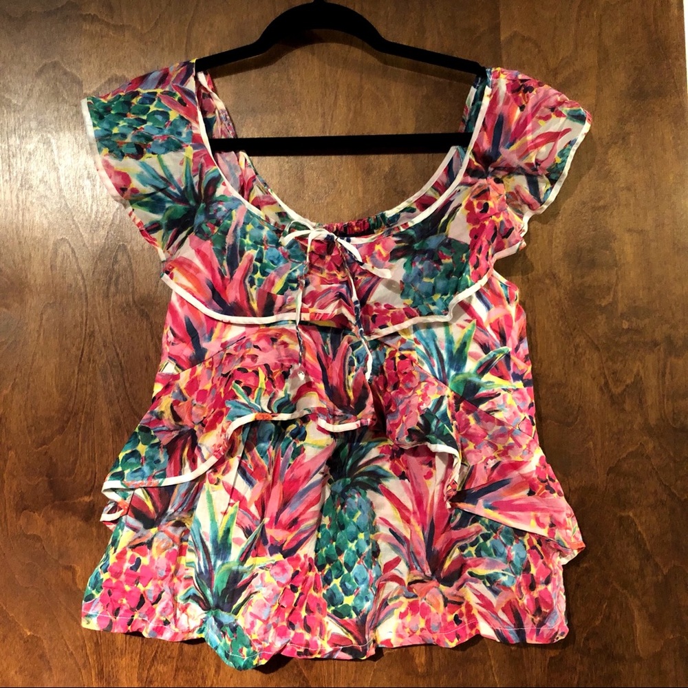 NWT JCrew Ratti Printed Pineapple shirt